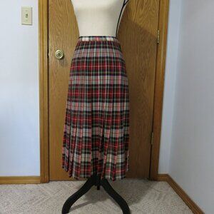 Pendleton midi skirt pleated red size 6 90s vintage